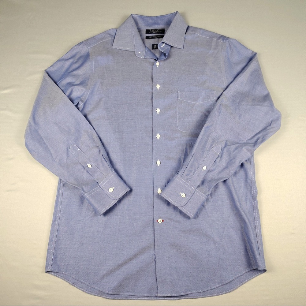 Daniel Cremieux Mens 16.5/34 Slim Fit Blue Collared Button Up 100% Pima Cotton